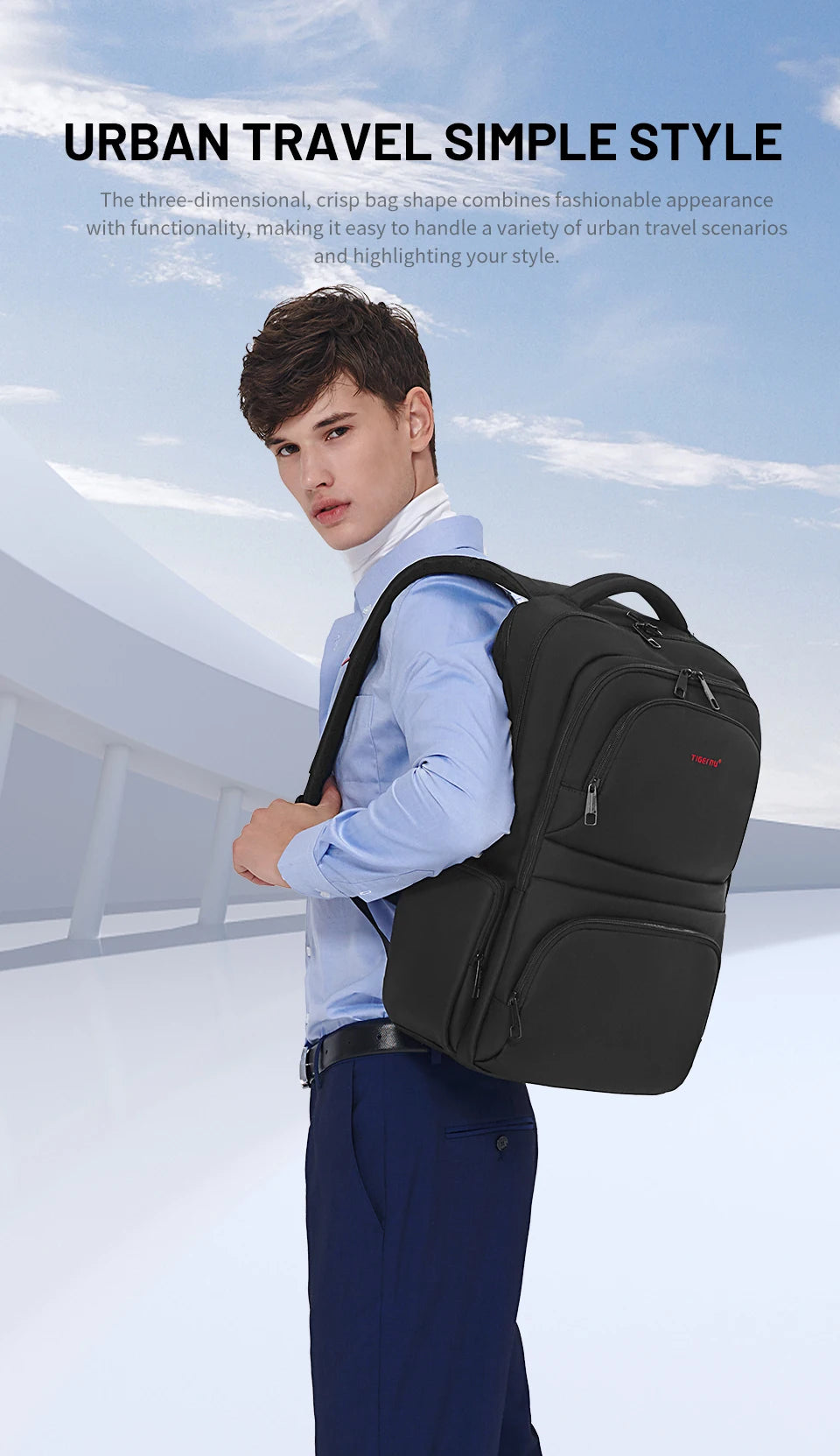 Tigernu Brand Nylon Waterproof Anti theft 15.6