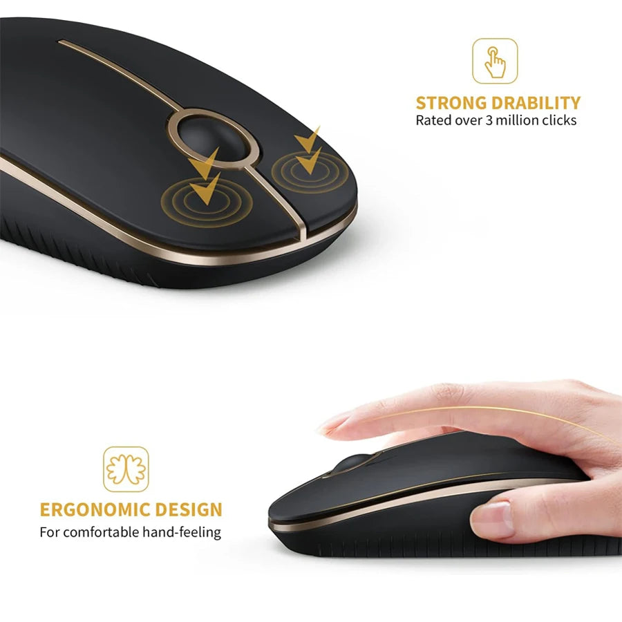 Wireless Mouse 2.4G Slim Portable Computer Mouse With Nano Receiver Less Noise Mobile Optical Mice For Notebook PC Laptop Comput