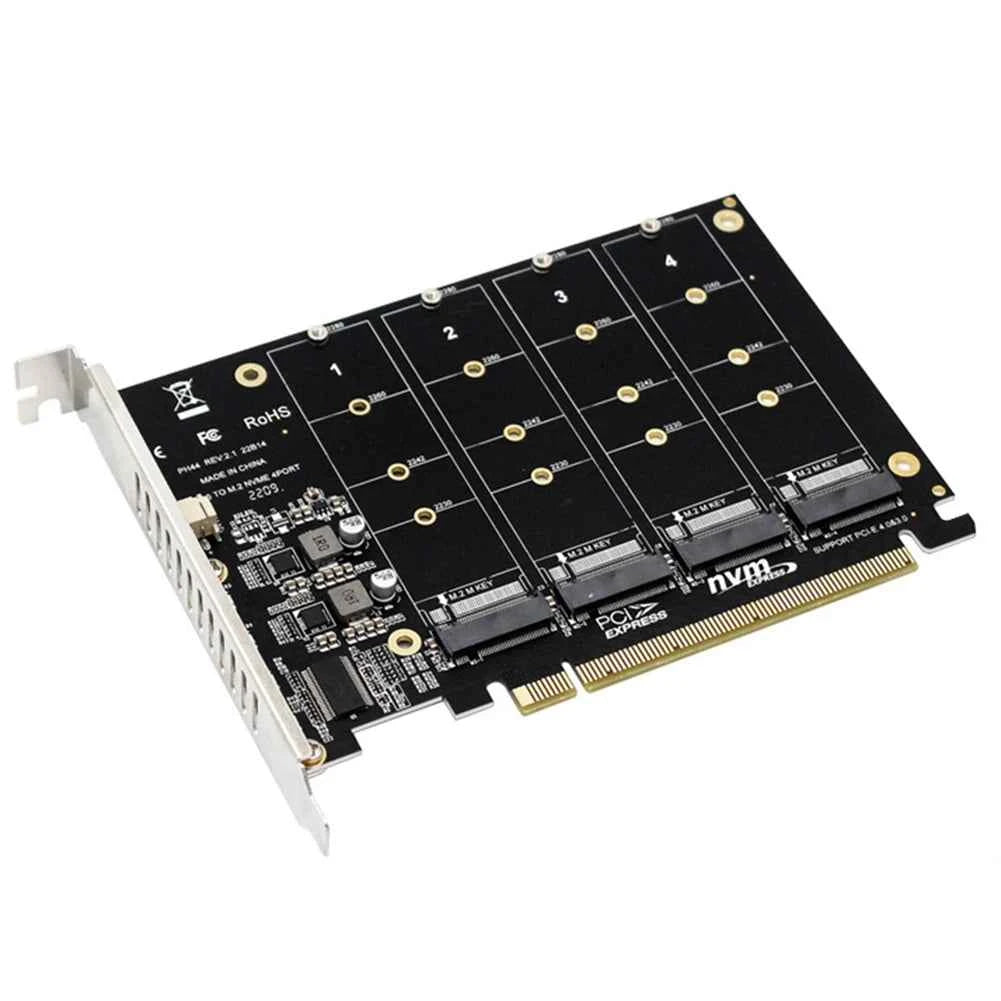M.2 NVME SSD to PCIe X16 Adapter Card PCIE Split/PCIE RAID Support M.2 PCI-E SSD/M.2 Device NVME For Desktop PC PCI-E m2 adapter