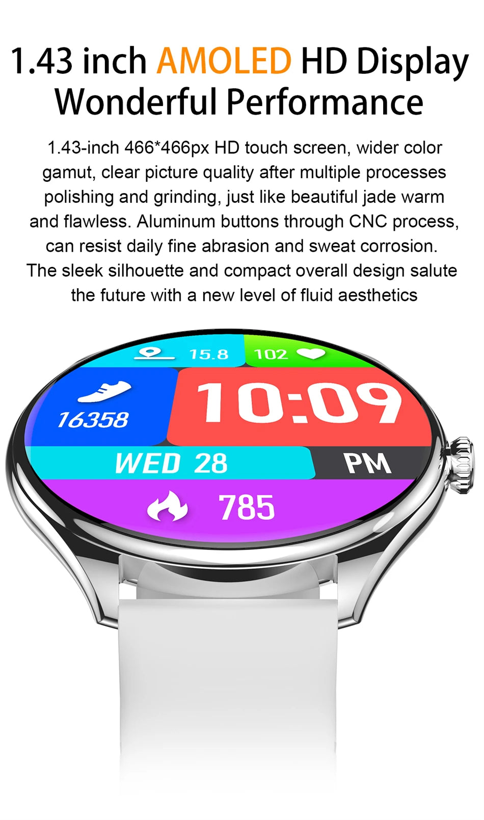 New Ultra Thin SmartWatch Men AMOLED 3D Screen Always Show Time Sports Fitness Waterproof Heart Rate Bluetooth Call Smartwatches
