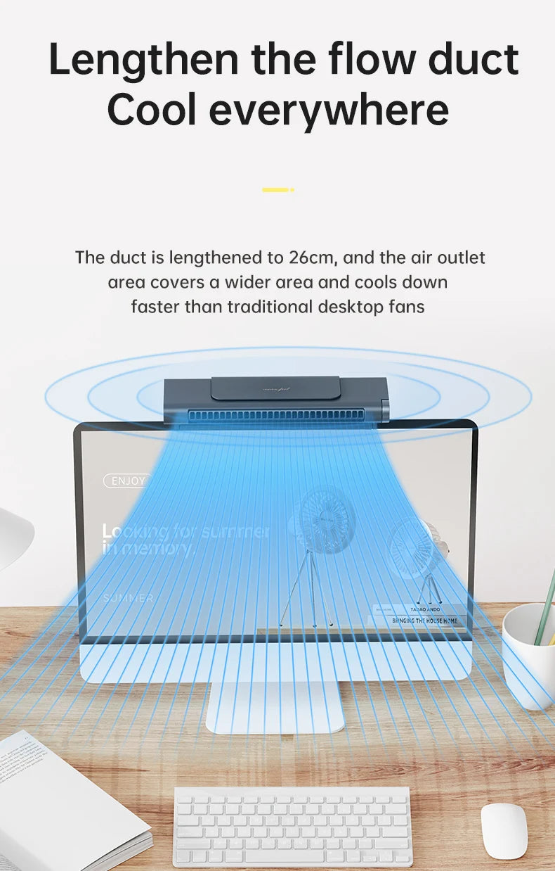 2025 Upgraded Portable Air Conditioner USB Charger Adjustable Office Computer Screen Mounted Electric Fan Desktop Tower Fan