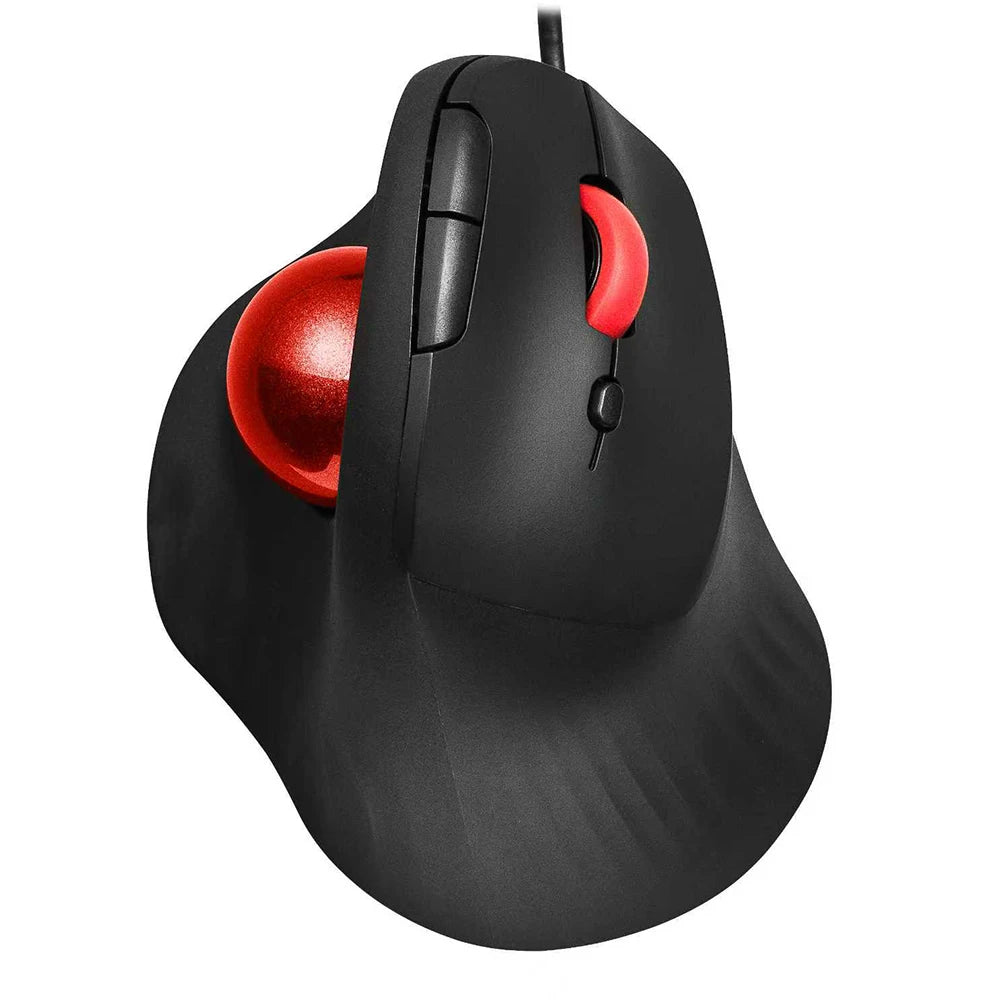 JOMAA Wired Trackball Mouse Vertical Ergonomic Mice Thumb Control Smooth Tracking Roller Ball Tilt Scroll Computer Mouse