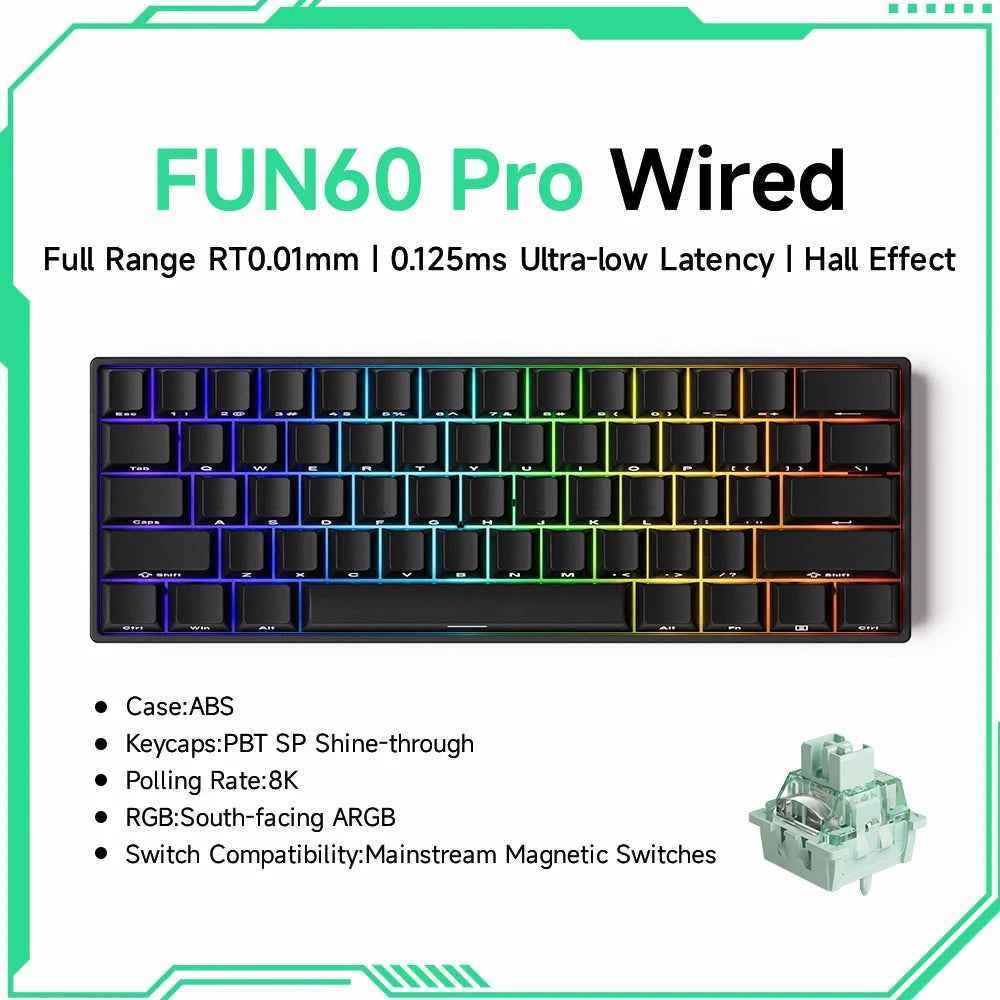 Akko MonsGeek FUN68 FUN60 PRO&MAX HE Magnetic Keyboard 60% 65% Gaming Keyboards Rapid Trigger 8K Custom Keyboard Gaming Esports