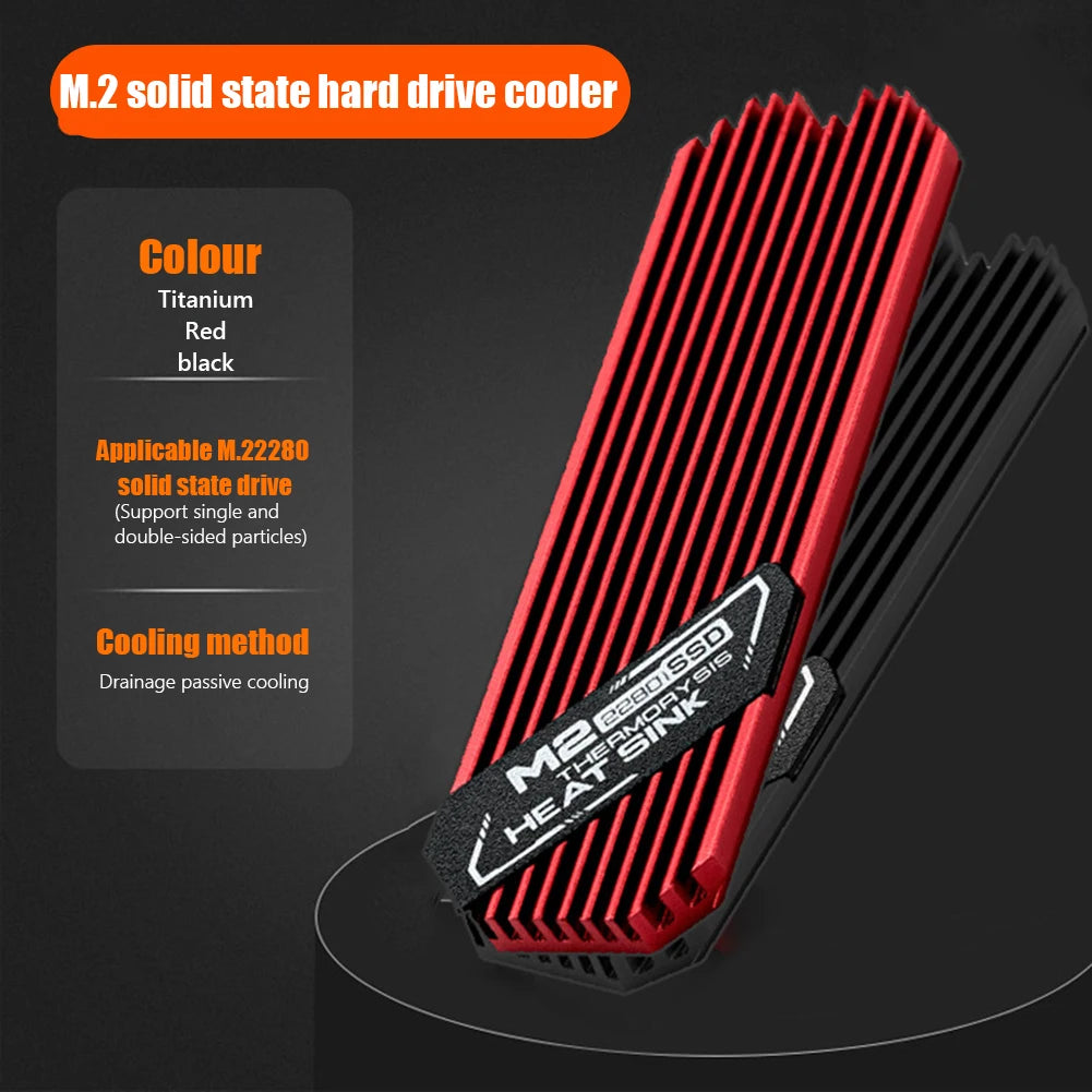 M.2 NVME 2280 Solid State Hard Disk Radiator Aluminum M.2 SSD Heat Sink M.2 SSD Cooler With Thermal Pad For PS5 Desktop PC