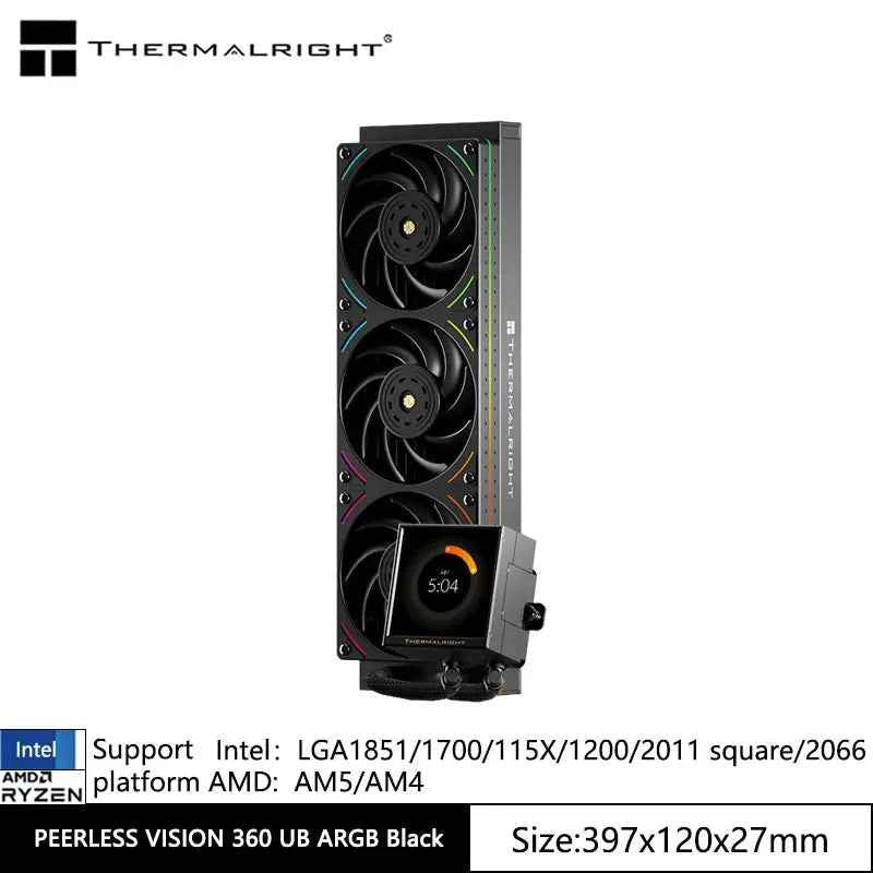 Thermalright PEERLESS VISION UB360 ARGB All-in-one water cold radiator,3.95-inch full screen/integrated fan/supports LGA1851/AM5