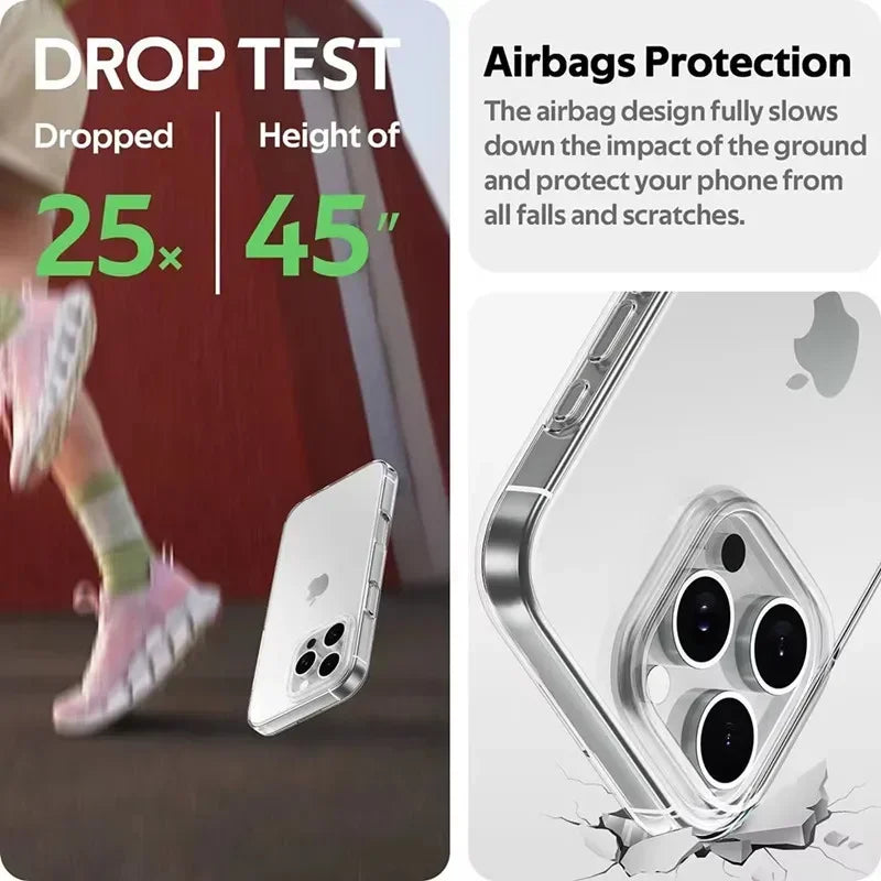 Soft TPU Clear Phone Case For iPhone 16 11 12 13 14 15 Pro Max Mini Ultra-thin Back Cover Case For iPhone 17 XR X XS MAX 8 Plus