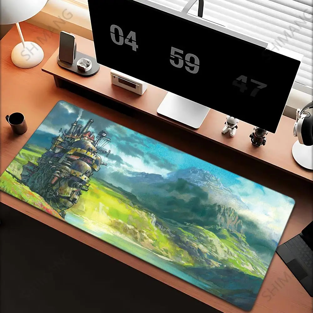 Mouse Pad Anime Street Kawaii Mousepad Laptop Gaming Accessories Keyboard Pad PC H-Howls Moving C-Castle Gamer Desktop Mouse Mat