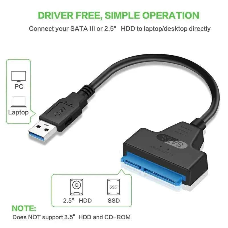 20-50 CM USB 3.0 2.0 SATA Cable Adapter Extension Computer Cables Connectors Support 2.5 Inches External Ssd Hdd Hard Drive USB