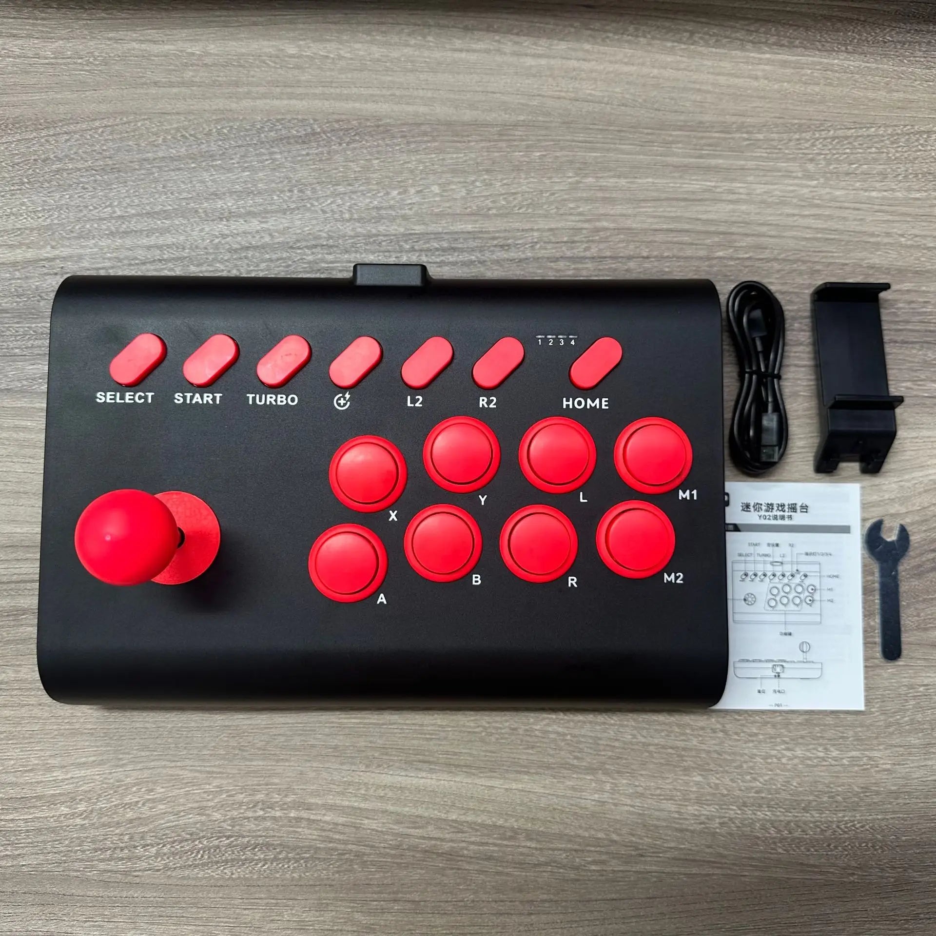 Arcade Fight Stick for P4/Switch/PC – Multi-Platform BT Joystick Controller with Turbo, Compatible with Android/iOS/Steam TV Box