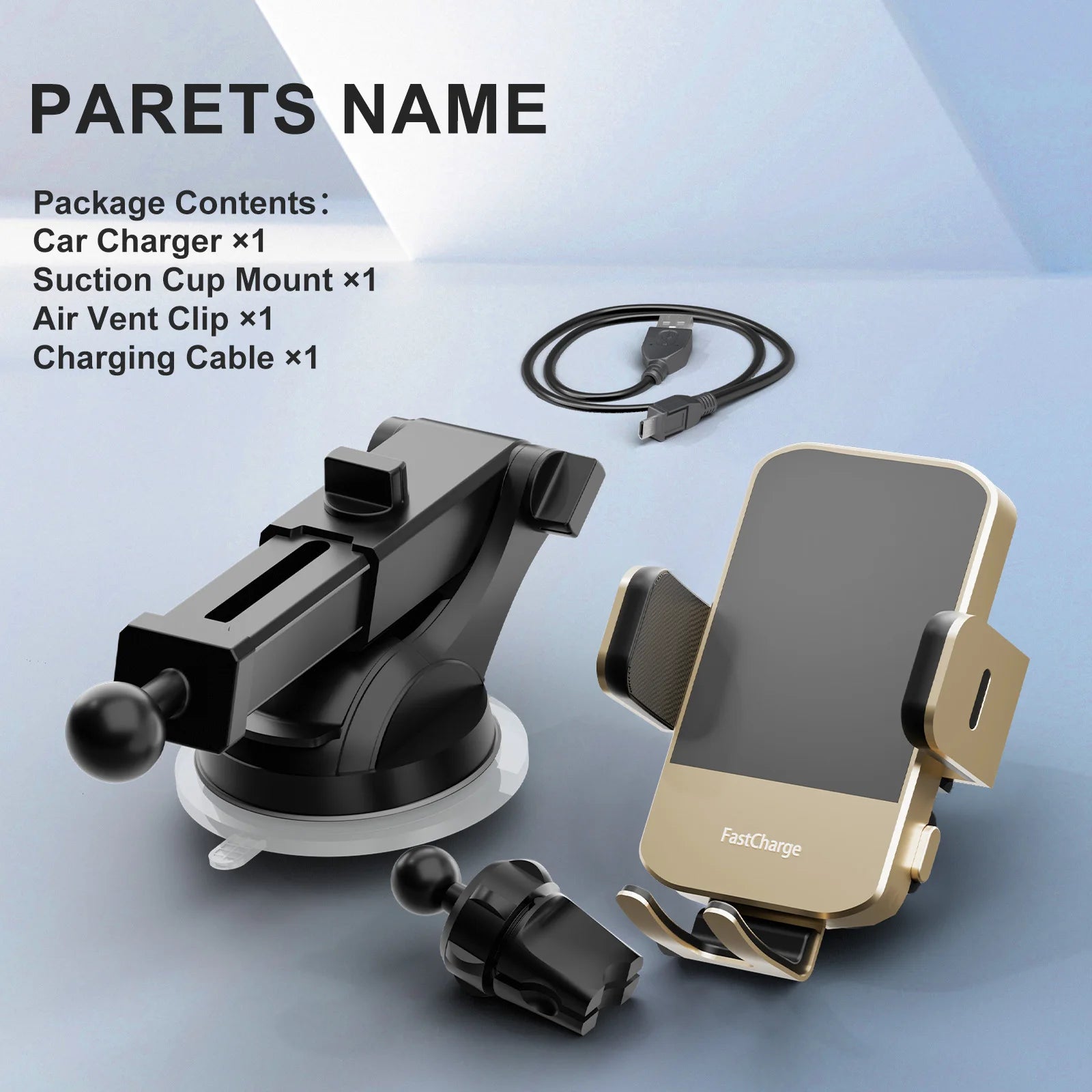 Wireless Car Charger Phone Holder 15W Fast Charge Station Mount Phone For IPhone 16 15 14 13 12 Pro Max 11 XR XS Samsung Galaxy