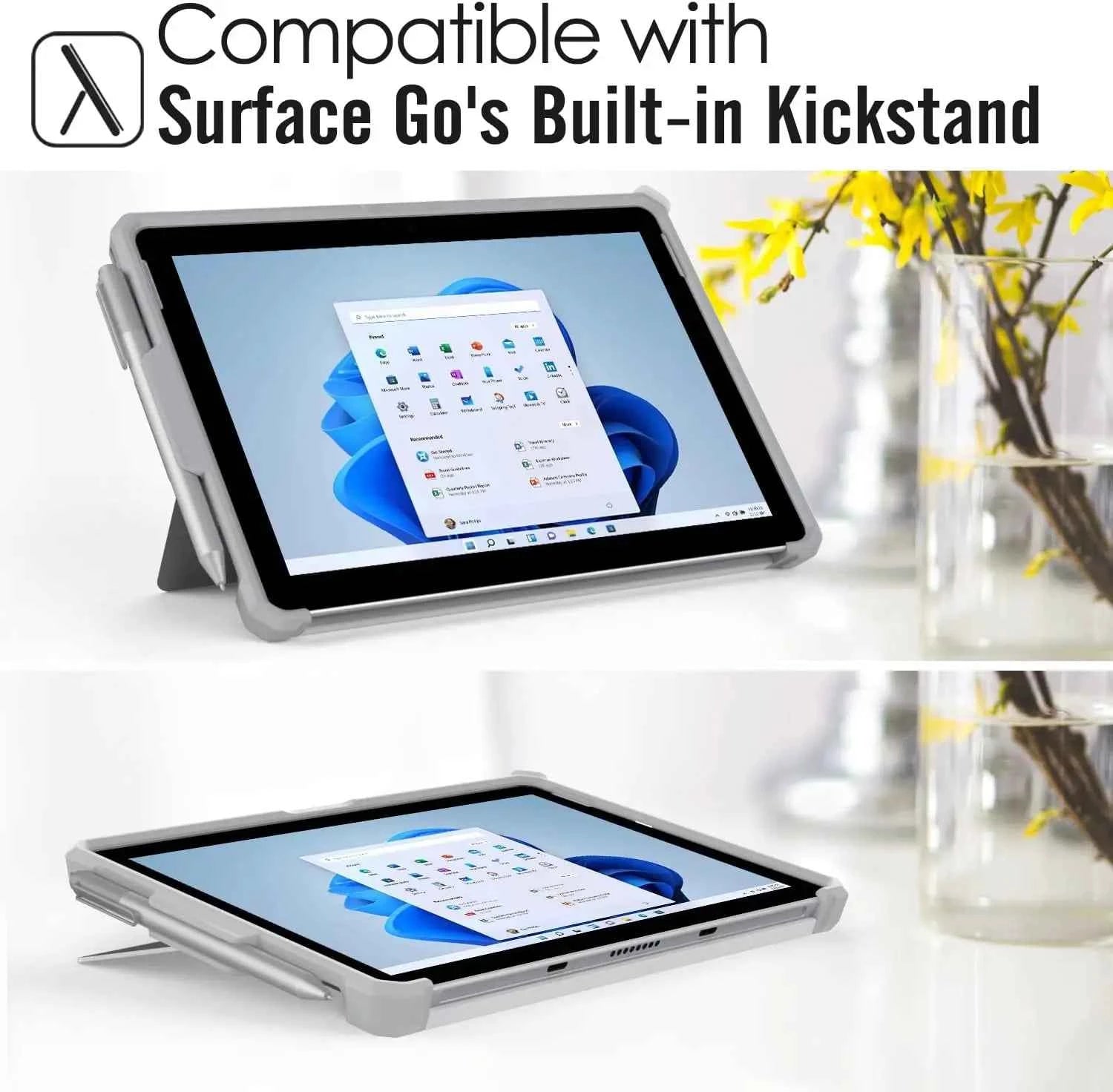 All-in-One Protective Cover Case For Microsoft Surface Pro 9 8 7 7plus 6 5 4 12.3'' Go 2 3 with Pen Holder Hand Strap