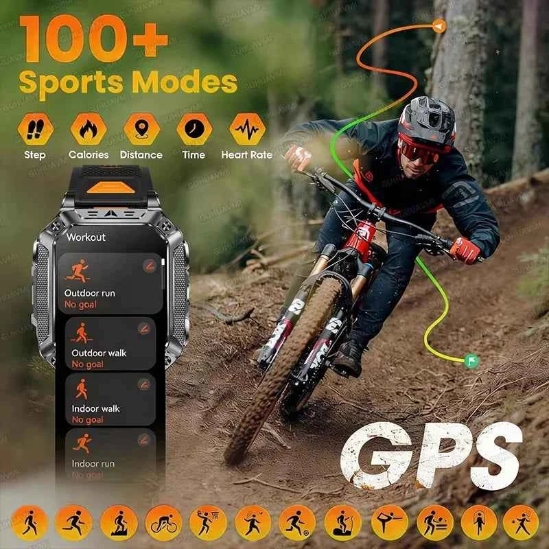 TANK Ultra 2026 1400mAh Military GPS Smart Watch Men 200Day Standby Rugged Tactical Watch 10ATM Diving SOS Satellite Alert Clock