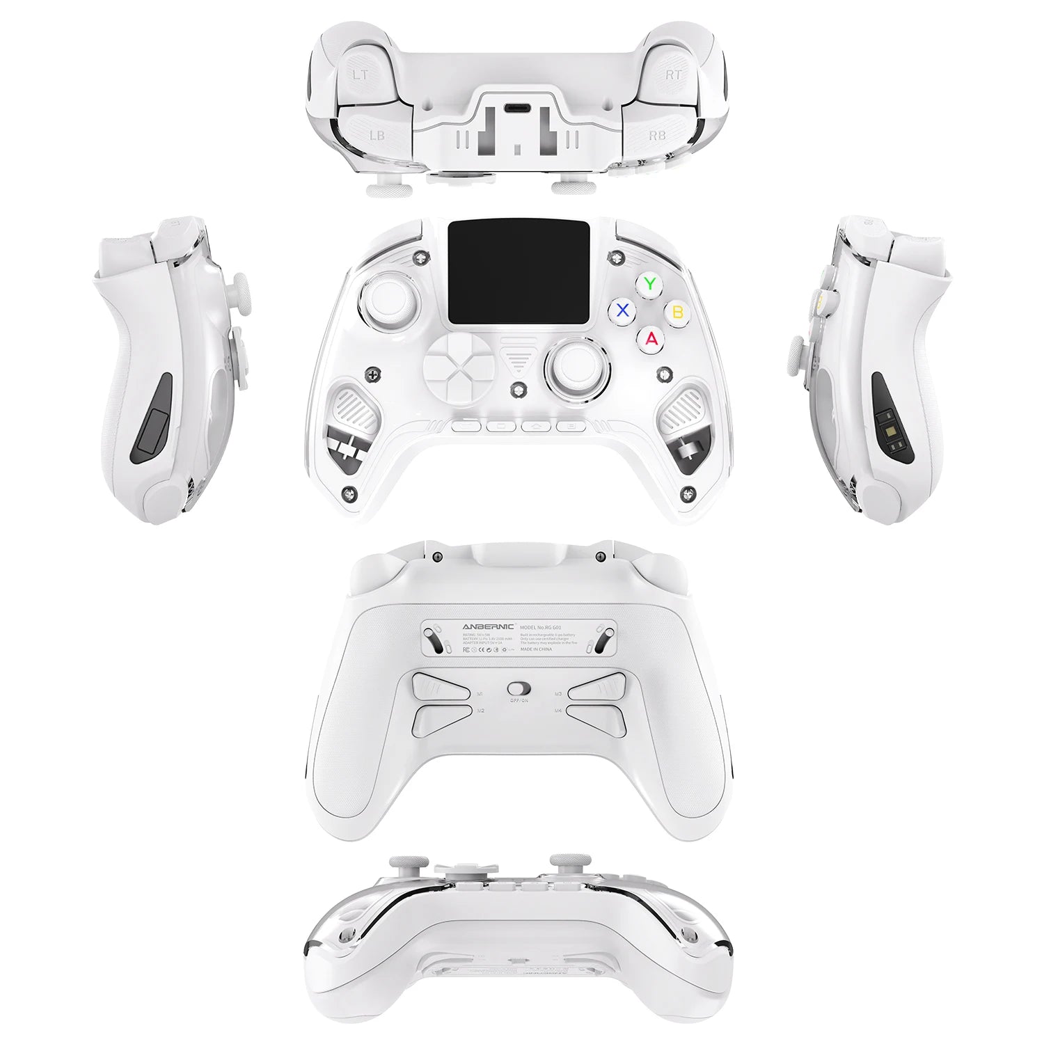 Anbernic RG G01 Interactive Screen Wireless Gaming Controller Compatible with PC/Steam/Linux/Android/Switch/IOS 2.4G Wireless Bluetooth Controller Gamepad Hall Effect Triggers