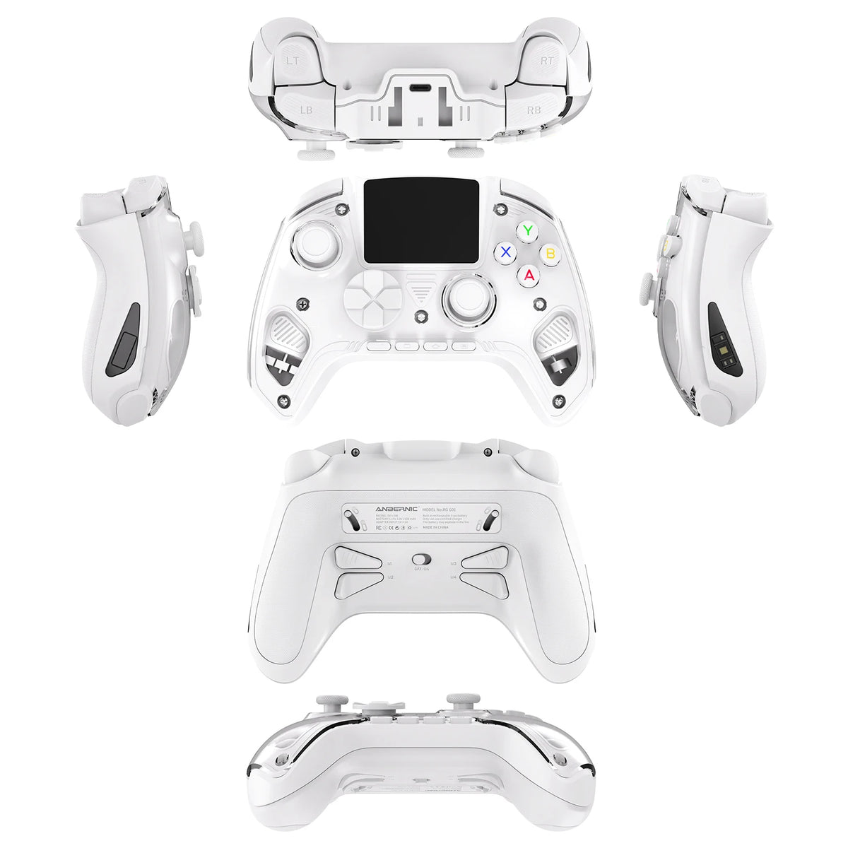 Anbernic RG G01 Interactive Screen Wireless Gaming Controller Compatible with PC/Steam/Linux/Android/Switch/IOS 2.4G Wireless Bluetooth Controller Gamepad Hall Effect Triggers
