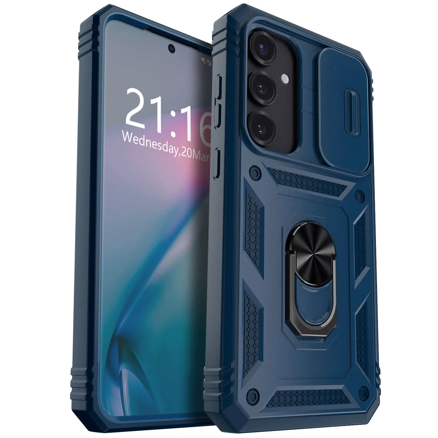 For Samsung Galaxy S25/S25 Plus/S25 Ultra/S25 Edge Case Shockproof Hard Kickstand Cover And 2pcs Tempered Glass Screen Protector