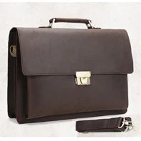 High Quality Genuine Leather Men Briefcase Business bag Crazy Horse Leather Large 17
