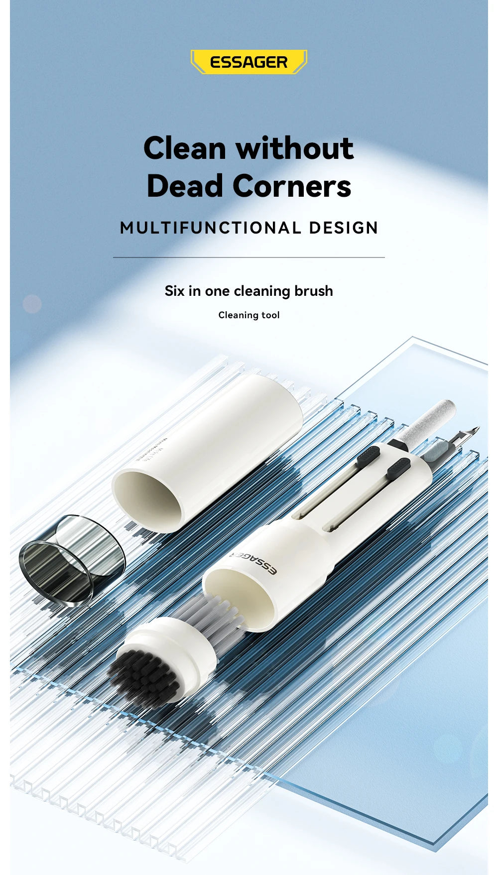 Essager 5 in 1 Cleaning Kit  For Computer Keyboard Cleaner Brush Earphones Cleaning Pen For AirPods Pro 3 iPhone Cleaning Tools