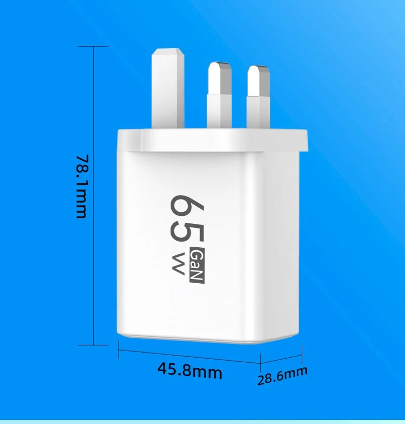 Type C USB 65W Fast Charger Mobile Phone Digital Display USB C Quick Charge 3.0 Wall Adapter For iPhone 14 Pro Oneplus Xiaomi 14