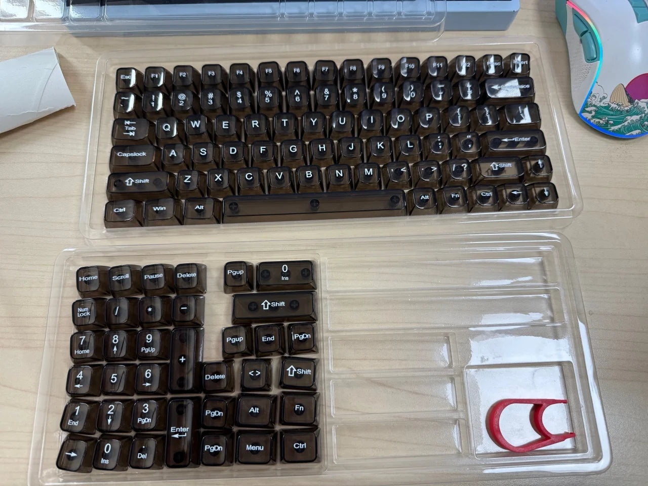 Womier 115 Keys Clear Keys Red Transparent Keycaps MDA Profile Crystal Ceramic Custom Keycaps Set