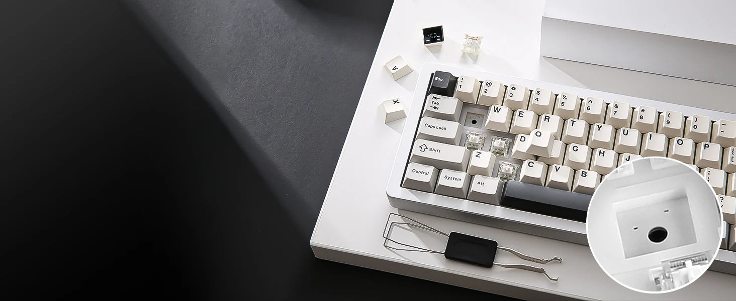YUNZII AL71 Aluminum Mechanical Gaming Keyboard, Hot Swappable Gasket Custom RGB Wireless Keyboard, 71 Key Full CNC Study Keeb
