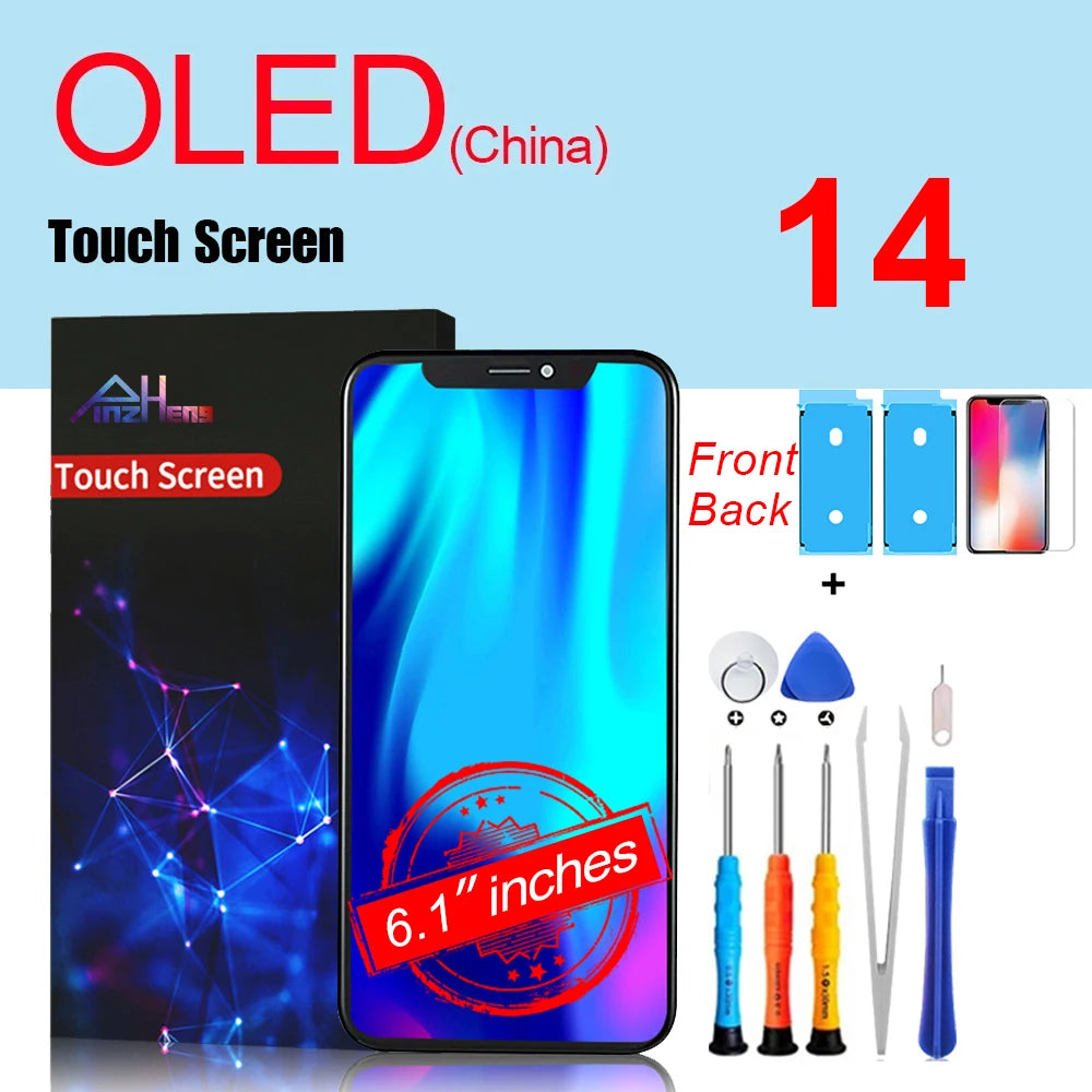 PINZHENG High Quality Screen INCELL LCD OLED For iPhone 14 Pro 15 Plus 13 Pro Max Display For iPhone Replacement With Tools