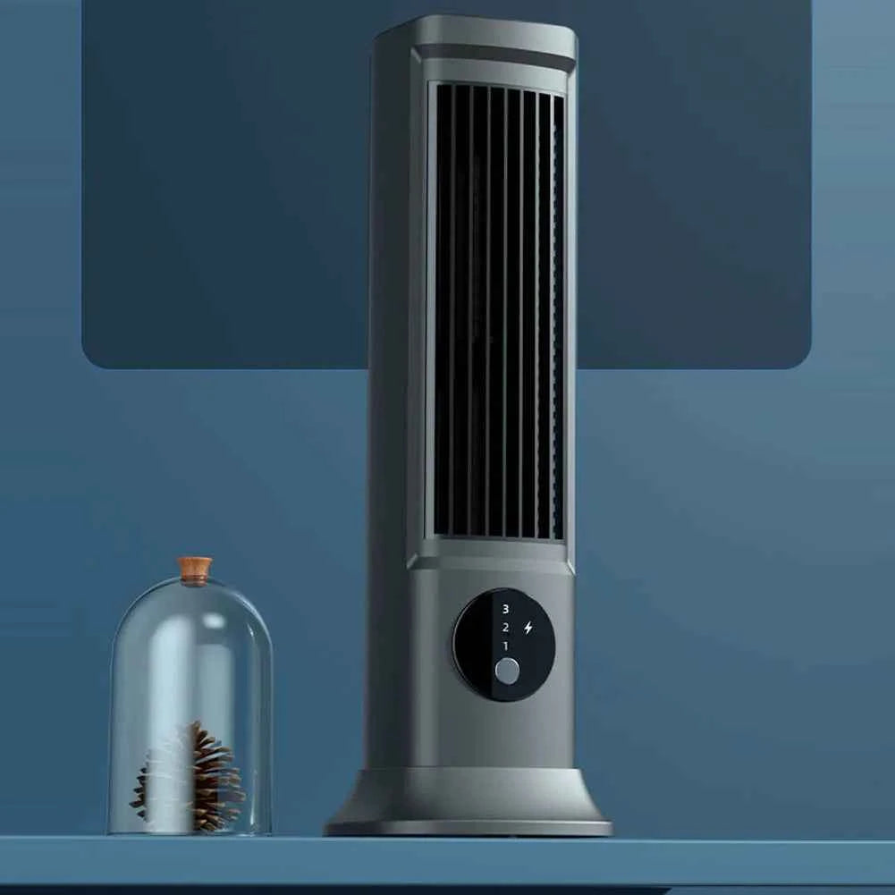 Quiet Bladeless Fan USB Rechargeable 3 Speeds Quiet Air Cooler Desktop Cooling Fan Portable Tower Fan for Home Office Dormitory
