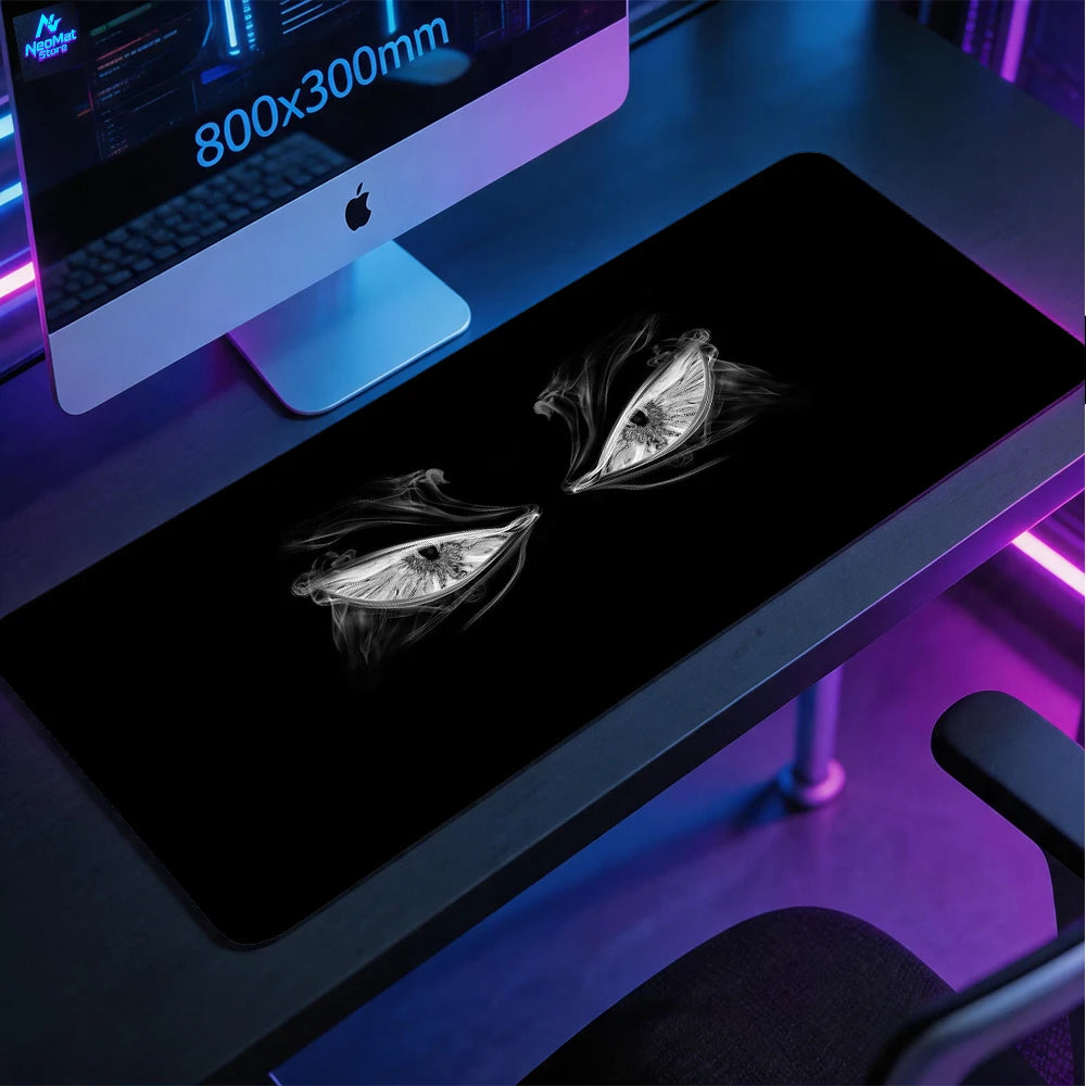 Smoke Eyes Pad Dark Artistic Desk Mat 80x30cm Rubber Nonslip Gaming Home Computer Laptop Playmat Office Mousepad Gamer Mouse Pads