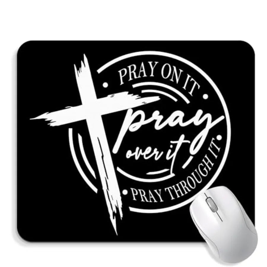 Motivational Bible Verse Decor Mouse Pad - Inspirational Christian Office Desk Mousepad, Positive Bible Verse Decor, Inspiratio