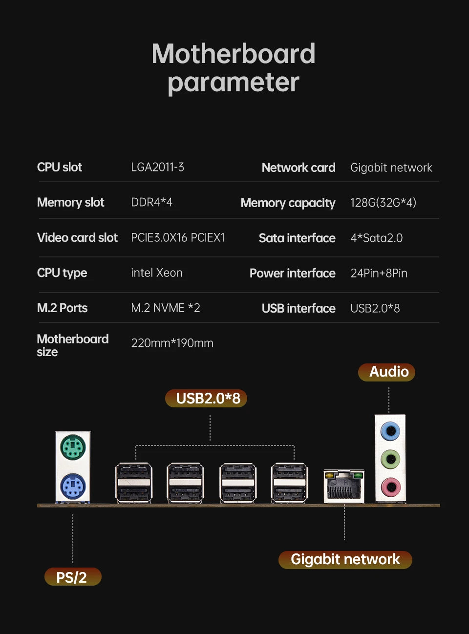 QIYIDA X99 Motherboard Set Kit Xeon LGA2011-3 E5 2650 V4 2pcs*8gb=16GB DDR4 RAM USB PCI 3.0 NVME M.2 SATA M-ATX