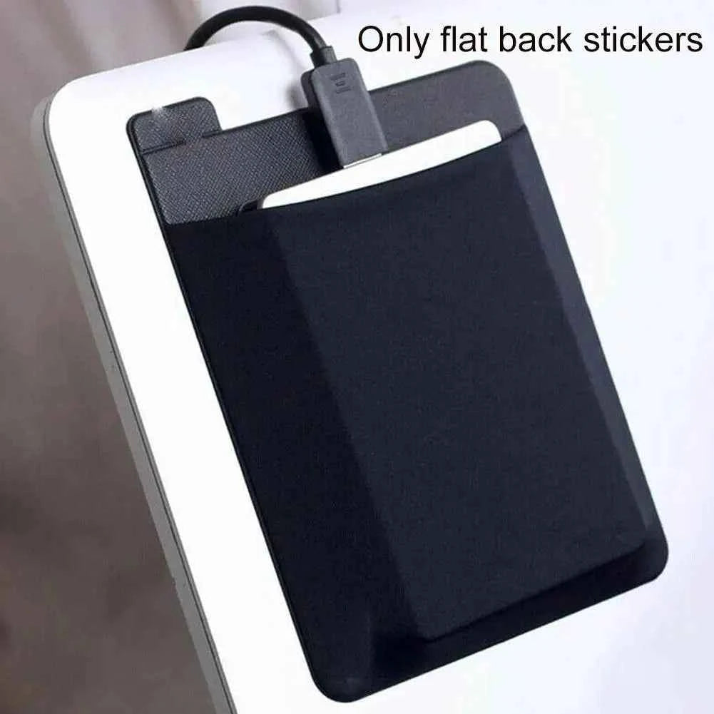 Adhesive Pocket Pouch For Laptop Laptop Back Storage Bag Portable Reusable Storage Pocket For External Hard Drive Stylus Pens