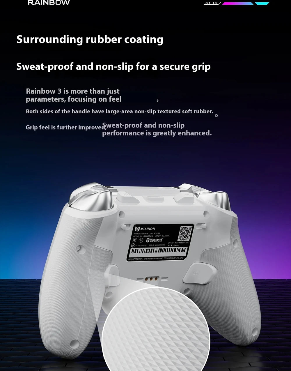 BIGBIG WON Rainbow3 Wireless Game Controllers NearLink 2.4G Hall Joystick Micro Motion Button RGB Gamepad for PC/Switch/Switch2