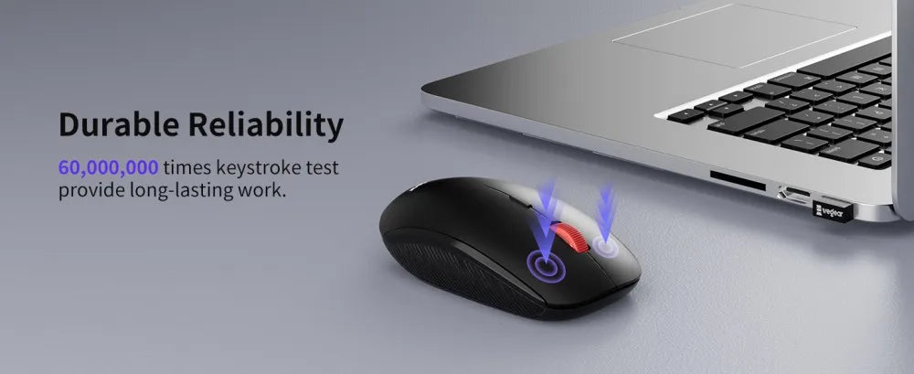 wegear Wireless Mouse 2.4G Slim Mini Cordless Mouse Ergonomic Grips 5Level Adjustable 4000DPI Portable Optical Computer Mice