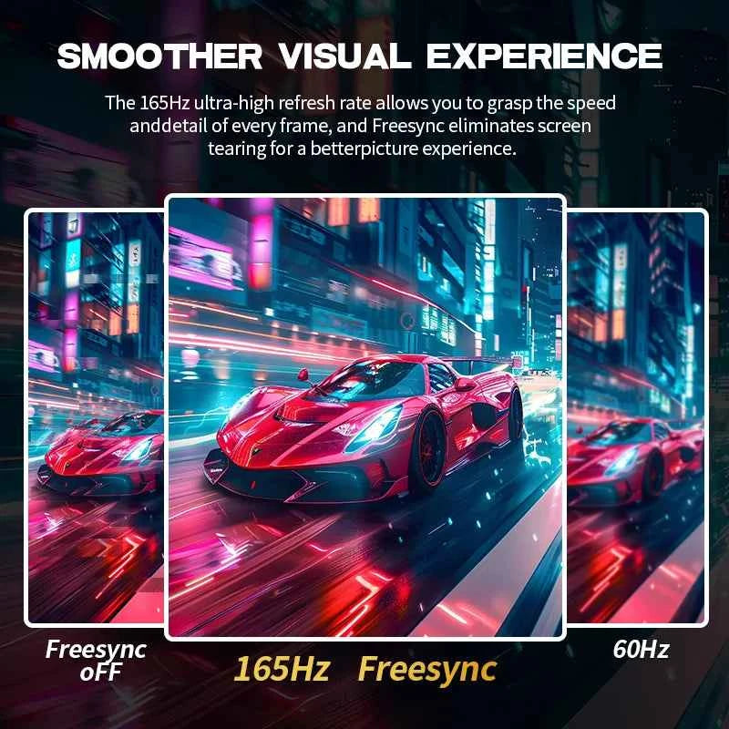 LXZ Curved 32 Inch Gaming Monitor 1800R, 2K QHD 165hz Frameless Display 99% sRGB, 178°Wide Viewing Angle, Display Port HDMI