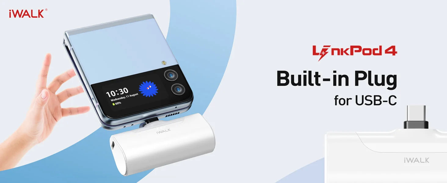 iWALK 4500mAh TYPE - C Capsule Powerbank: Fast - charge for iPhone 15/16, Samsung S24/S23 & Android. Portable & compact.