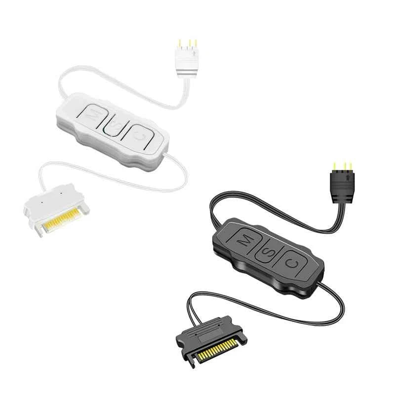 5V 3PIN ARGB Controller SATA Interface Extension Cable Adapter for PC Fans & Light Strips (Model: AX007)