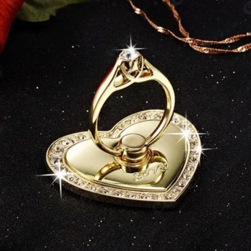 Heart-shaped Diamond Mobile Phone Holder  Phone Ring Holder Accessories