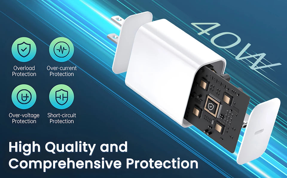 2-4 Set 40W Fast Charger for iPhone 14 13 12 11 Pro Max X XS iPad USB Type C Fast Charging Data Cable Phone Charger Accessories