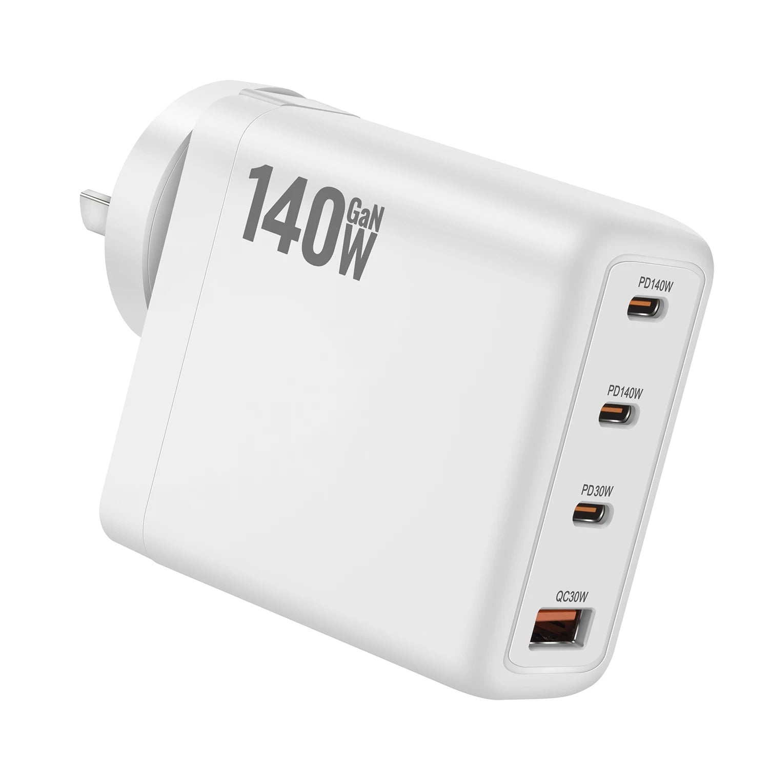New 140W Multi-Port GaN Charger PD3.1 3C1A Super Fast Charging Head Compact Portable for Mobile Phones