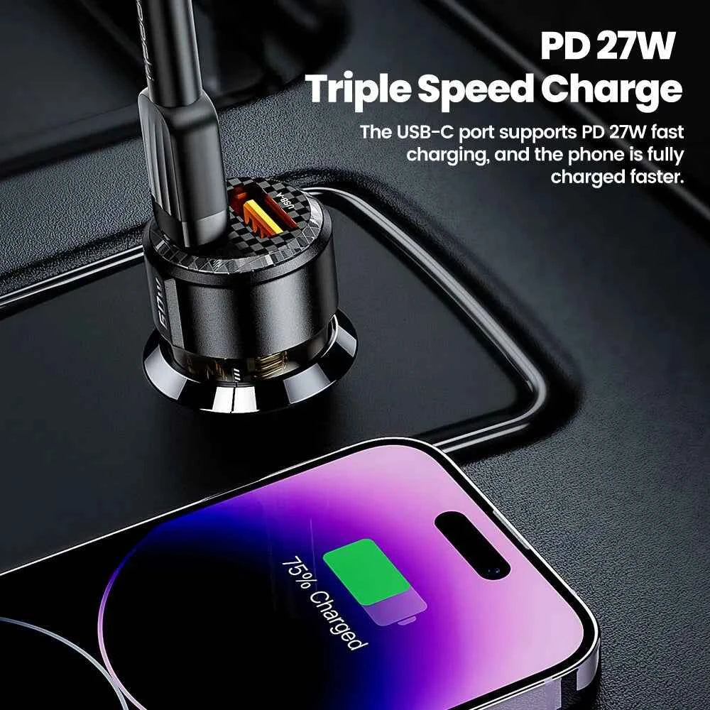 Toocki 60W Car Charger 30W Quick Charge Transparent Case PD 27W for iPhone 15 14 13 12 Xiaomi Poco Samsung Fast Charger Charging