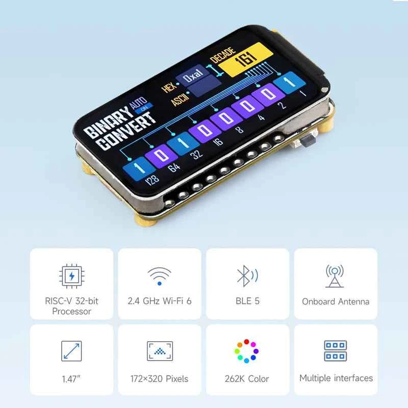 Waveshare ESP32-C6 1.47 Inch Display RISC-V Development Board WiFi 6 & BT ESP32 1.47
