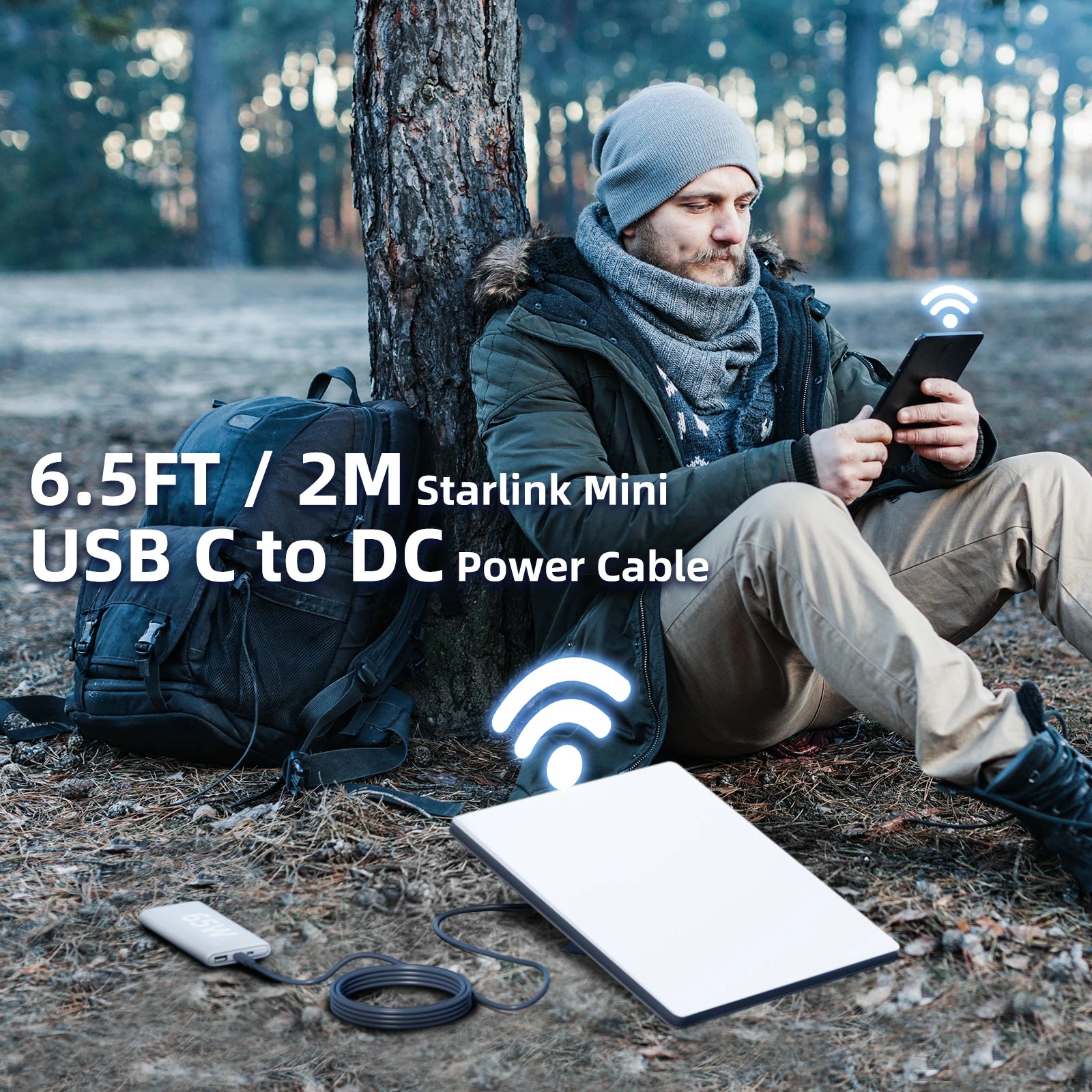 USB C to DC Power Cable For StarLink 2M 5M for Starlink Mini USB Type-C Input to Waterproof Power Cable Fit Starlink Gen3 Mini