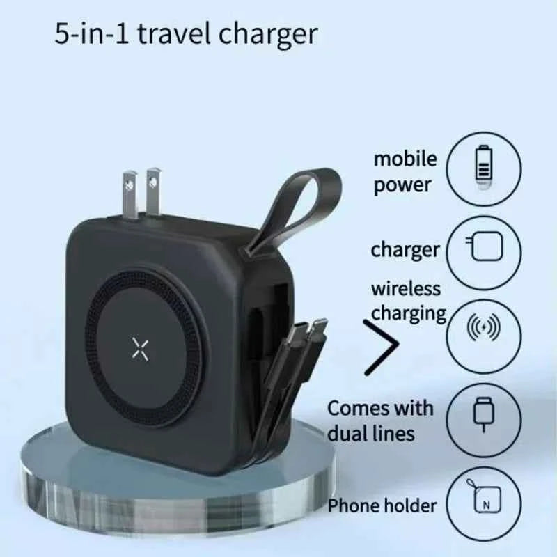 Magnetic wireless charging bank comes with cable and plug PD22.5W 10000mAh compact and portable charger iphone 14 mini powerful