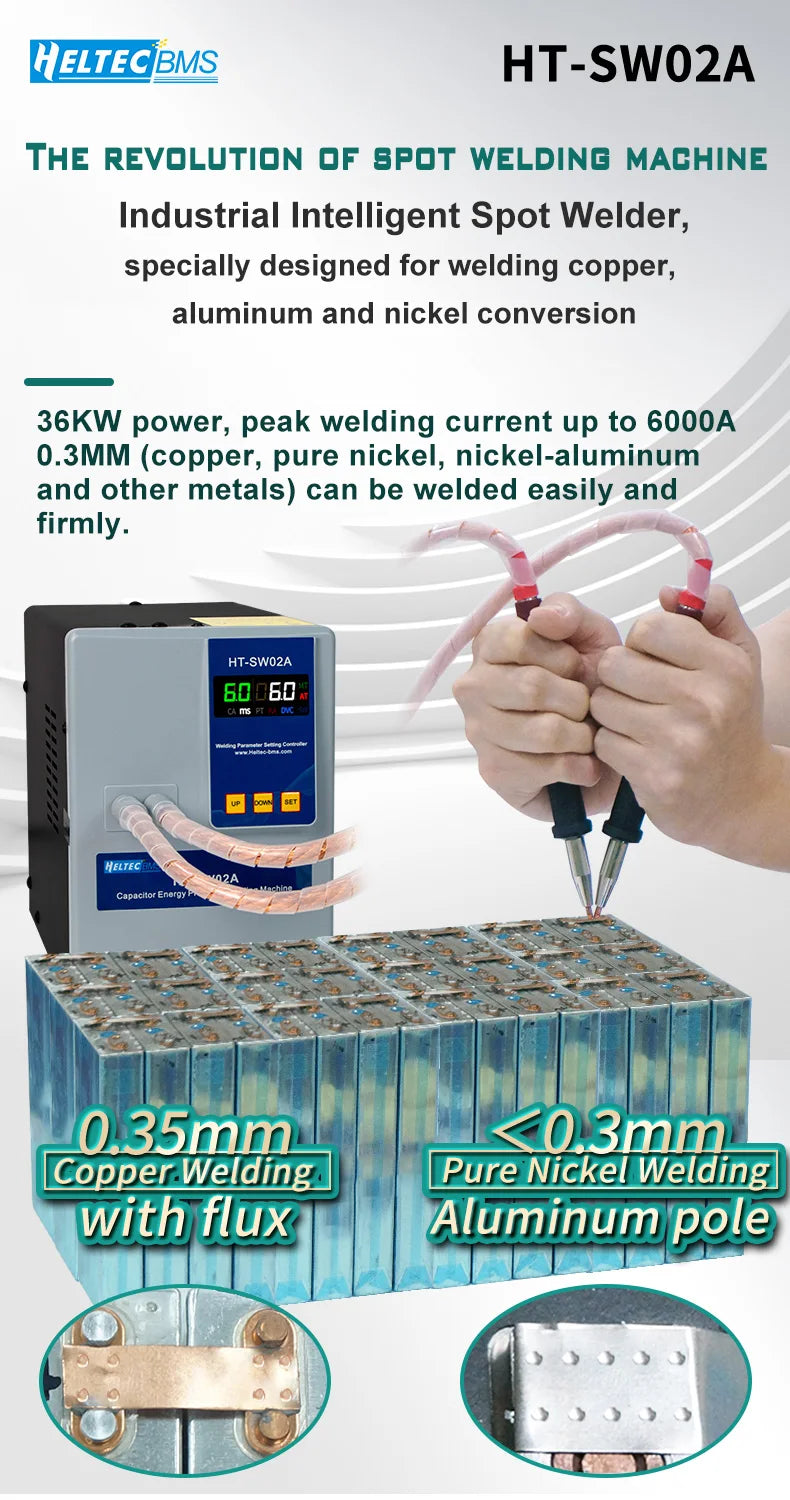 Heltec 21KW 36KW 42KW Capacitor Storage Battery Spot Welding Machine/Portable Small Spot Welder LED Display 0.5mm Thickness