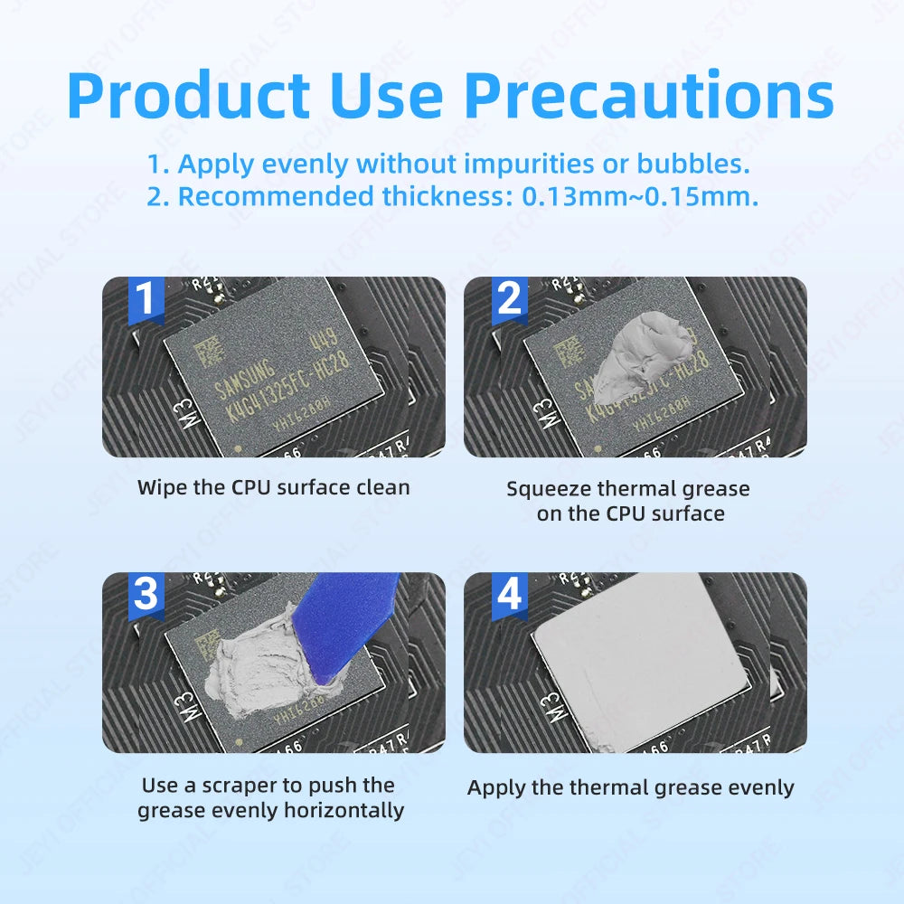JEYI 10g High-Performance Thermal Paste – 10W/m·K Silicone Grease for CPU, GPU, VGA, Laptop & HeatSink Non-Curing, Easy to Apply