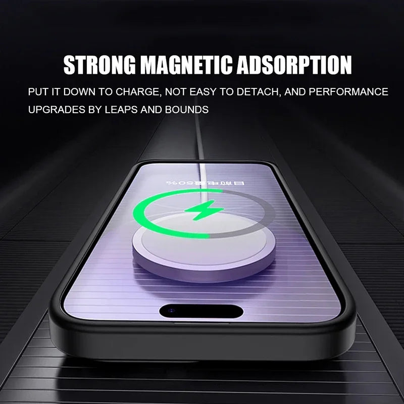 Original Magnetic Wireless Charging Case for iPhone 16 to 12 Pro Max Plus with Lens Protection and Frosted Cover