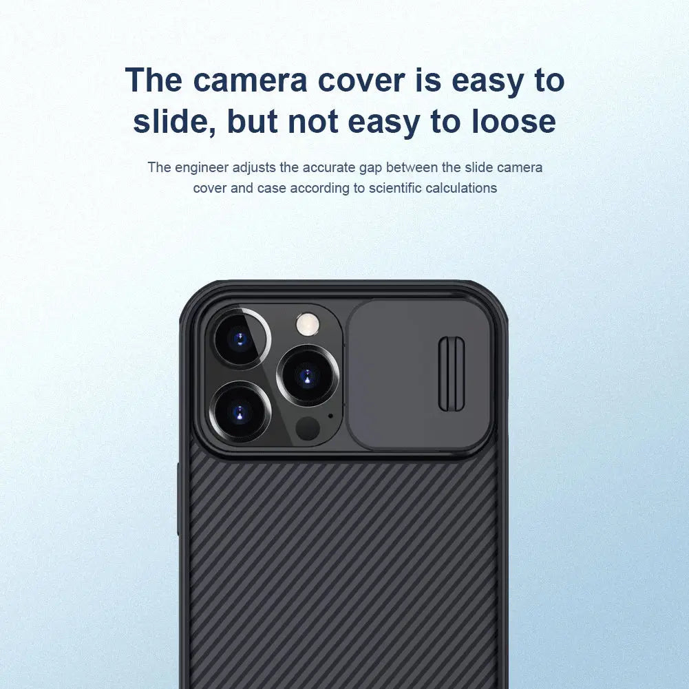 for iPhone 13 Pro Max Camshield Phone Case,NILLKIN Camera Protection Slide Protect Cover Lens Protection Case