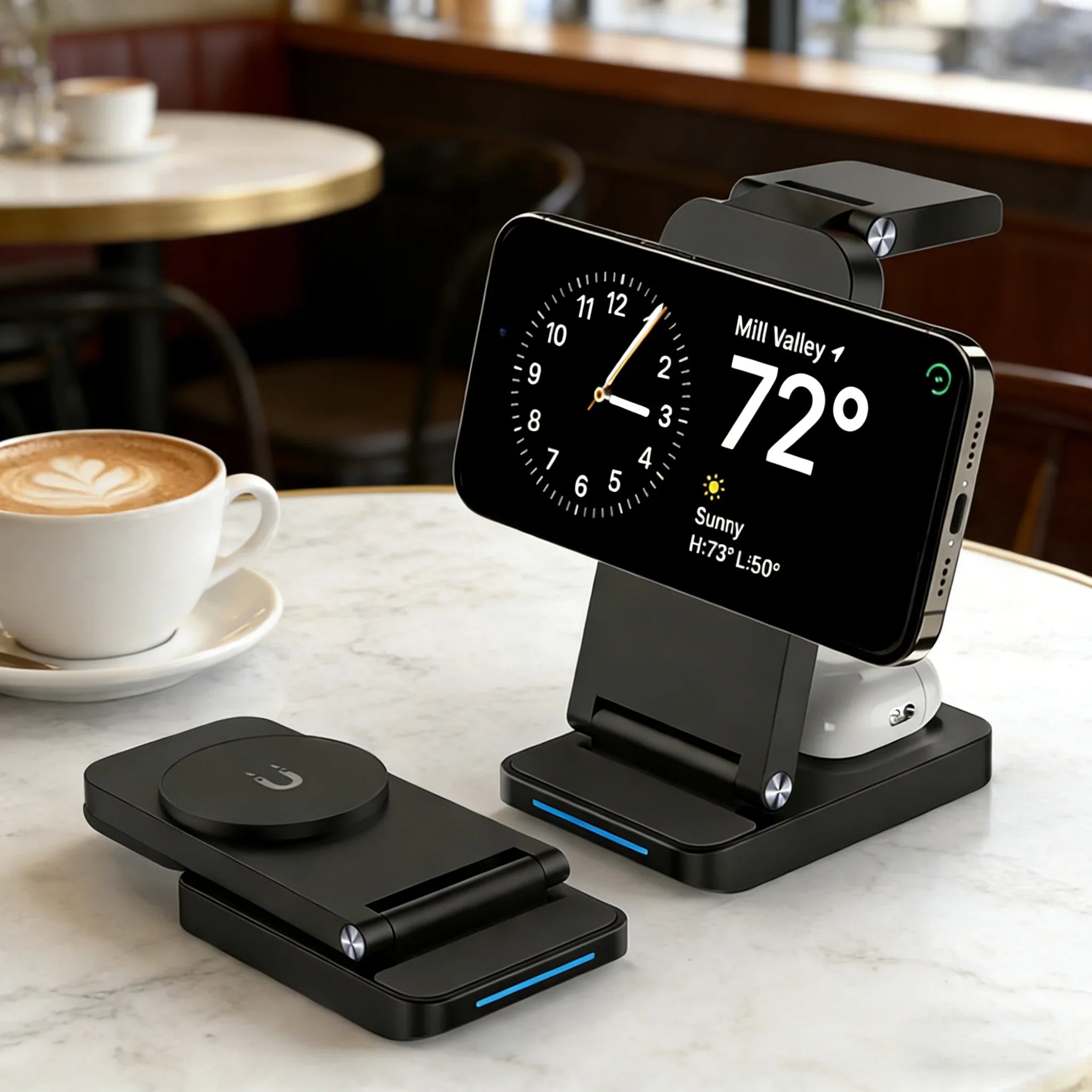 TIMESS 3 IN 1 15W Wireless Charger For iPhone17 16 15 14 PROMAX For Apple Watch Series 11 10-1 For Airpods Pro Charging Station