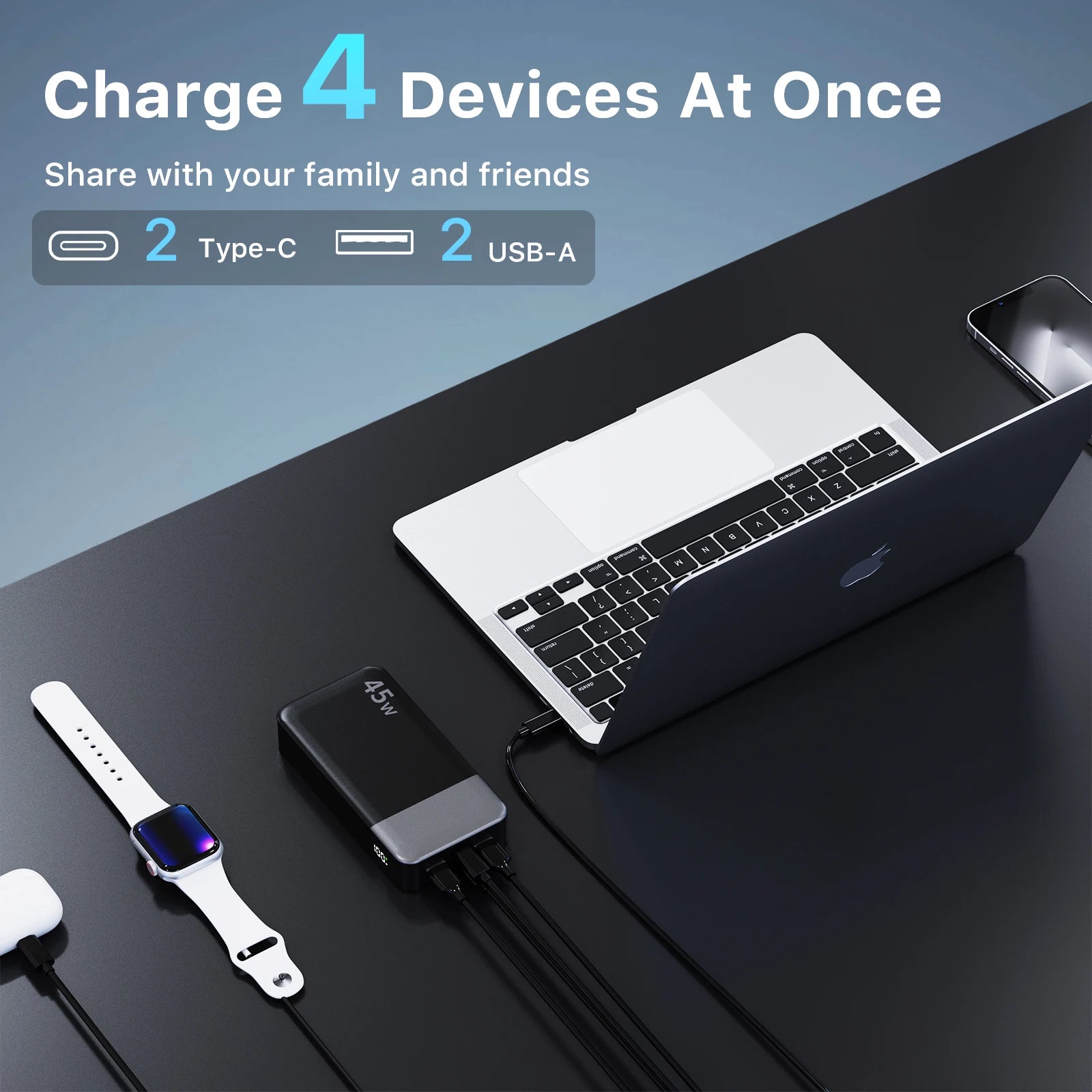 Nobis 20000mAh 45W Powerbank Fast Charge Power Bank with LED Display, Super Fast Charging Portable Charger with LED Display for iPhone 16 17