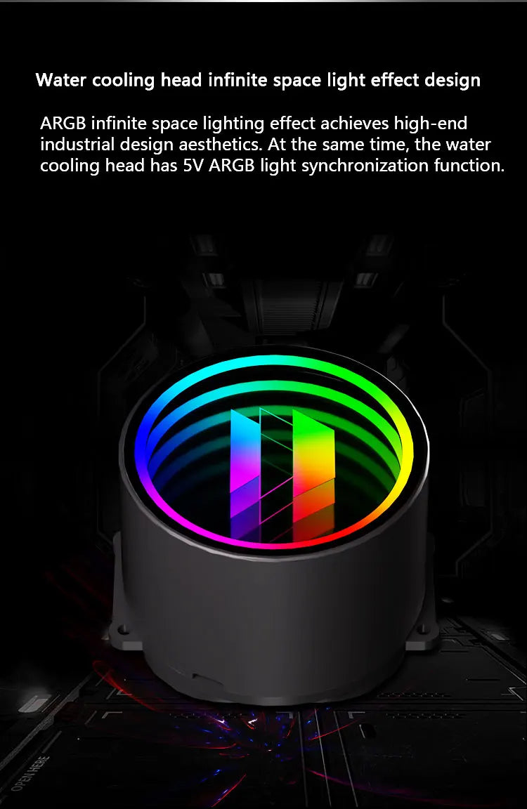 UPSIREN Poseidon mirror 360 ARGB All-in-one water cooling radiator/Infinity mirror lighting effects/TDP280W/Support LGA1700/AM5