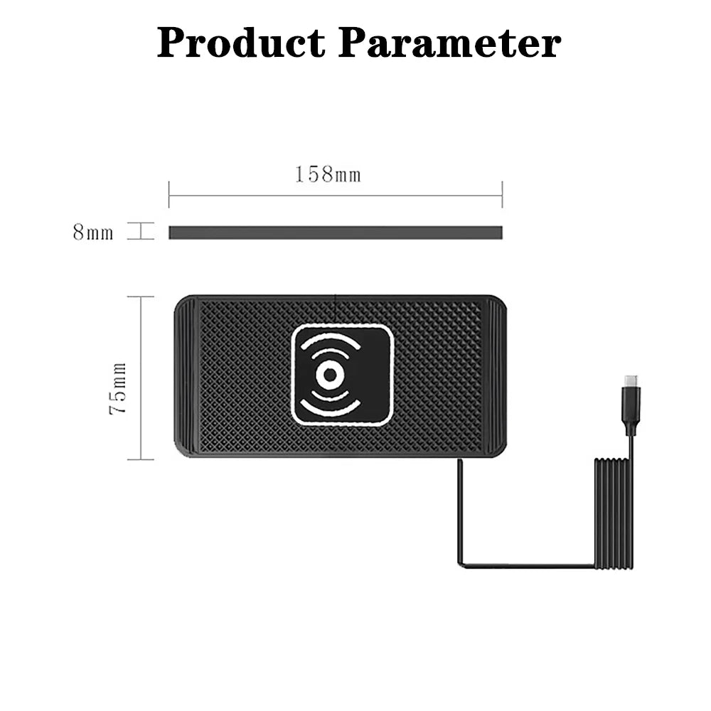 Car Wireless Charger for Iphone 16 15 15 Pro Max 14 13 12 X Samsung S24 S23 Wireless Car Charger Silicone Pad Stand Fast Charger
